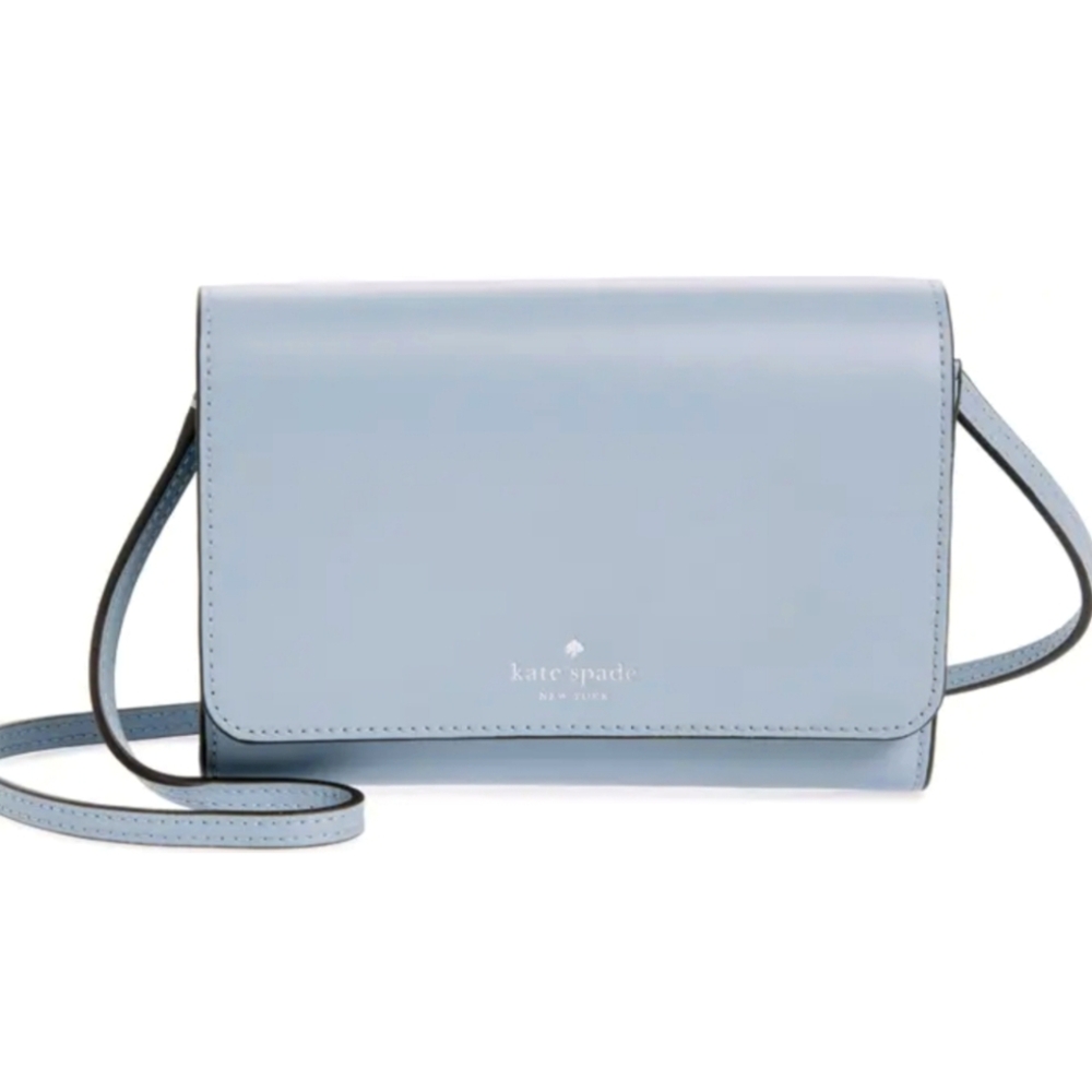 Kate Spade ♠️ Brushed steel Kerri Wallet on a string Purse NWT